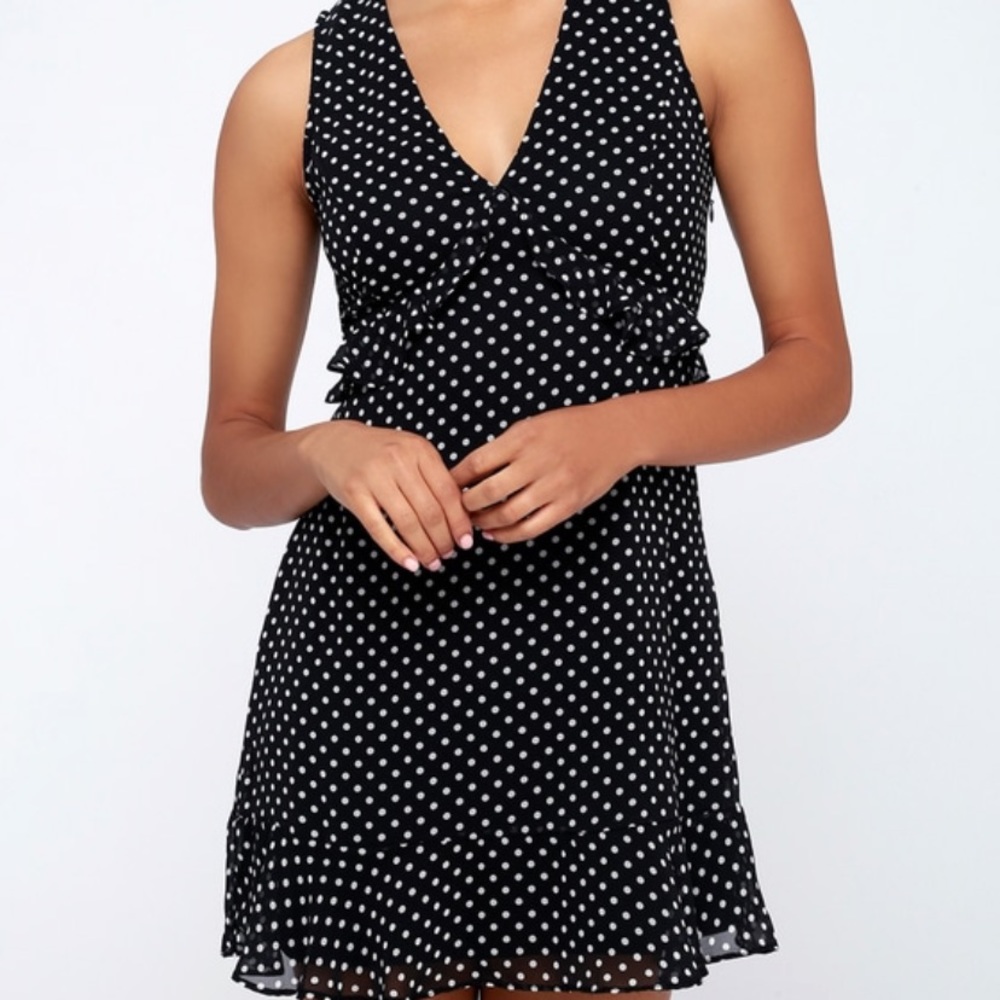 Lulu’s You Got It Black Polka Dot Mini Dress